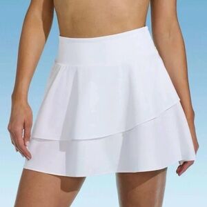 Lands' End White Swim Athletic Skater Skirt SZ Large 14-16